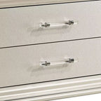 2-Drawer Nightstand with Acrylic Feet and Crystal Accents, Silver