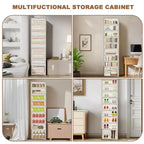 Foldable Shoe Storage Cabinet with Clear Doors and Wheels