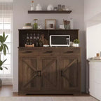 Buffet Cabinet with Storage – 3 Doors, 3 Drawers, Wood Frame