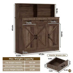 Buffet Cabinet with Storage – 3 Doors, 3 Drawers, Wood Frame