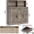 Buffet Cabinet with Storage – 3 Doors, 3 Drawers, Wood Frame