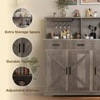 Buffet Cabinet with Storage – 3 Doors, 3 Drawers, Wood Frame