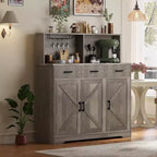 Buffet Cabinet with Storage – 3 Doors, 3 Drawers, Wood Frame