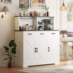Buffet Cabinet with Storage – 3 Doors, 3 Drawers, Wood Frame