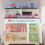 Buffet Cabinet with Storage – 3 Doors, 3 Drawers, Wood Frame