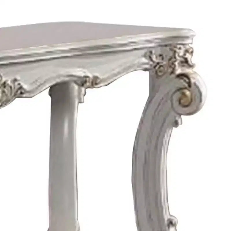 58 Inch Sofa Console Table with Scrolled Legs and Open Bottom Shelf