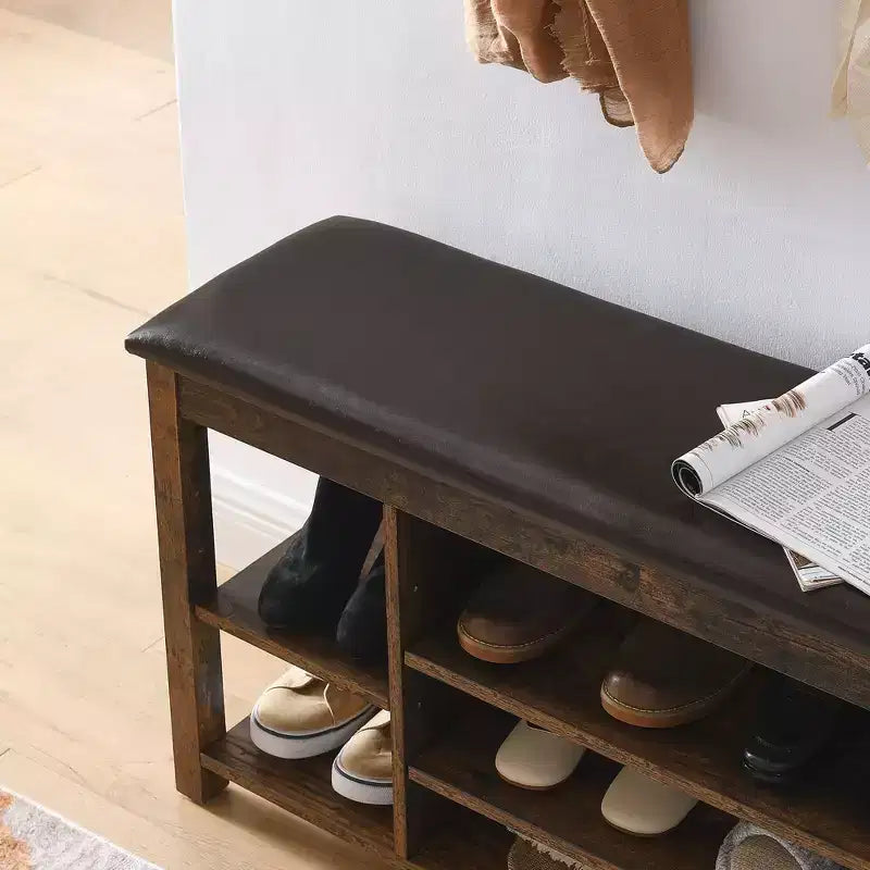 Lift-Top Shoe Bench with Adjustable Shelves and Hidden Storage