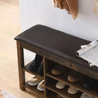 Lift-Top Shoe Bench with Adjustable Shelves and Hidden Storage
