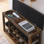 Lift-Top Shoe Bench with Adjustable Shelves and Hidden Storage
