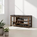 Lift-Top Shoe Bench with Adjustable Shelves and Hidden Storage