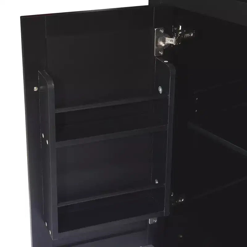 Kitchen Island With Storage Cabinet & 3 Drawers, Drop-Leaf Countertop, Rolling Cart With Locking Casters, Black