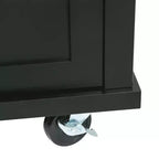 Kitchen Island With Storage Cabinet & 3 Drawers, Drop-Leaf Countertop, Rolling Cart With Locking Casters, Black