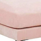 32 Inch Modular Ottoman with Box Cushion Seat, Wood Legs, Blush Pink