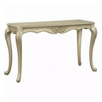 52-Inch Wooden Sofa Table with Carved Legs and Champagne Finish