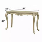 52-Inch Wooden Sofa Table with Carved Legs and Champagne Finish
