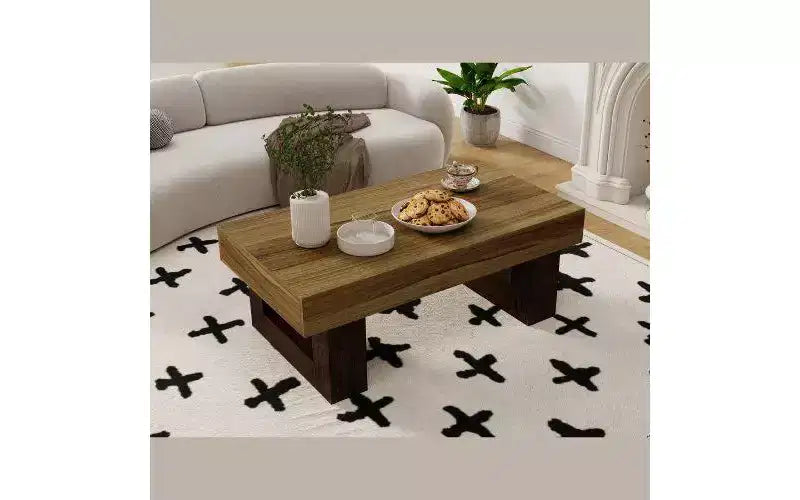 Farmhouse Wooden Rectangular Coffee Table