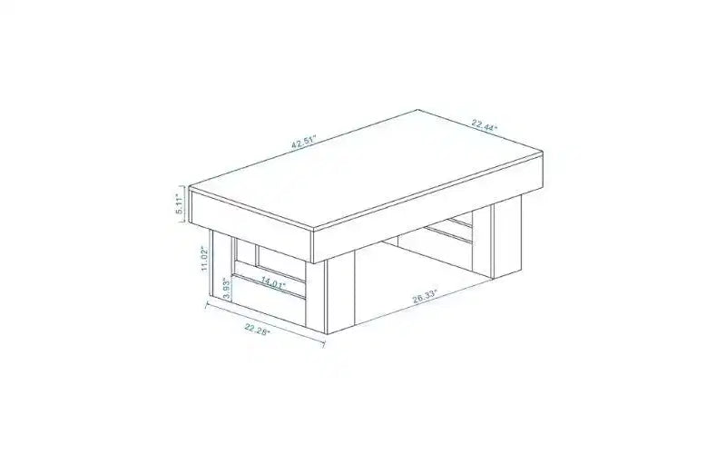 Farmhouse Wooden Rectangular Coffee Table