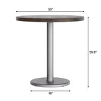 Round Solid Wood Dining Table with Cast Iron Base