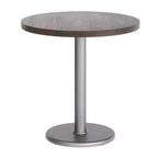 Round Solid Wood Dining Table with Cast Iron Base