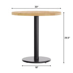 Round Solid Wood Dining Table with Cast Iron Base