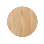 Round Solid Wood Dining Table with Cast Iron Base