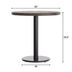 Round Solid Wood Dining Table with Cast Iron Base