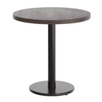 Round Solid Wood Dining Table with Cast Iron Base