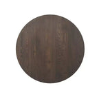 Round Solid Wood Dining Table with Cast Iron Base