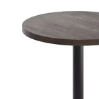 Round Solid Wood Dining Table with Cast Iron Base