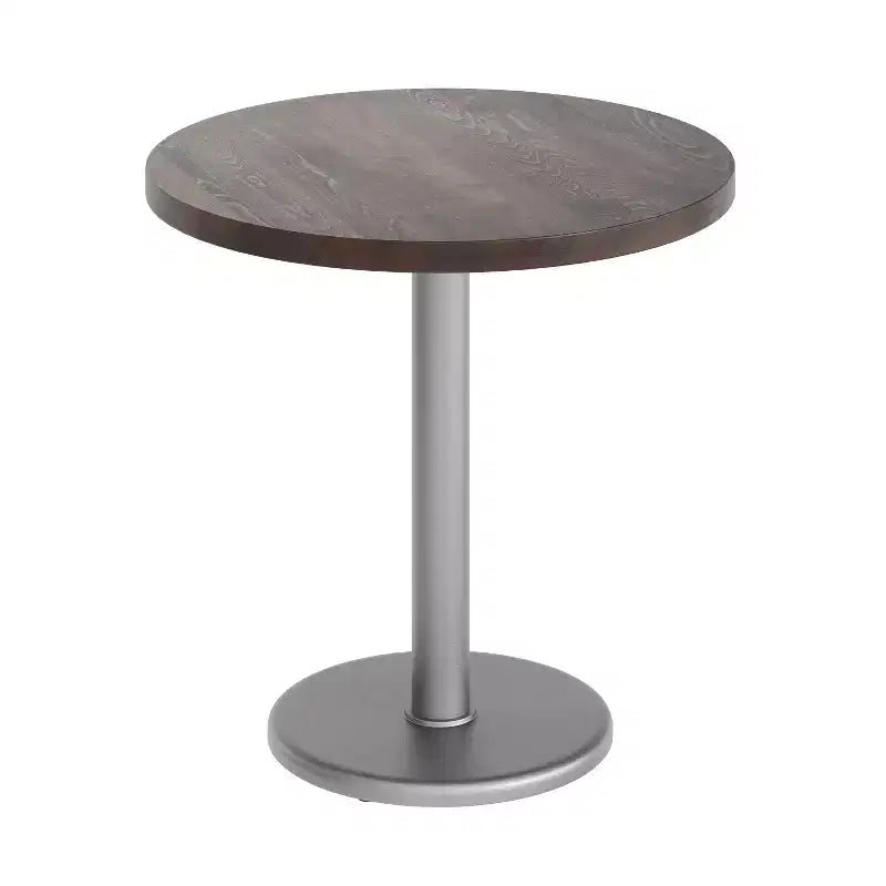 Round Solid Wood Dining Table with Cast Iron Base