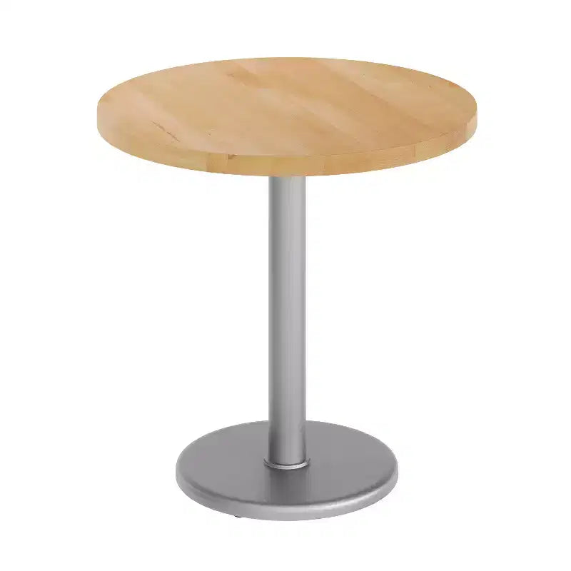 Round Solid Wood Dining Table with Cast Iron Base