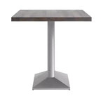 Rectangular Solid Wood Tabletop with Dual Column Dining Height Table Base