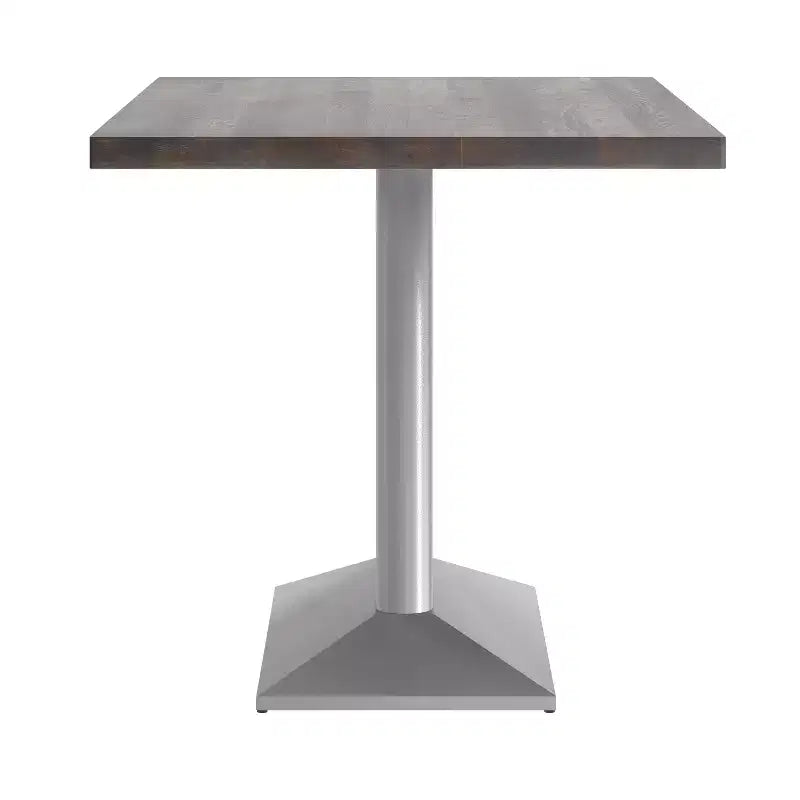 Rectangular Solid Wood Tabletop with Dual Column Dining Height Table Base