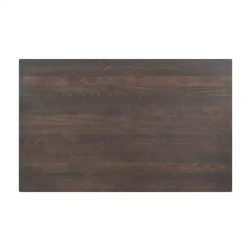 Rectangular Solid Wood Tabletop with Dual Column Dining Height Table Base