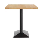 Rectangular Solid Wood Tabletop with Dual Column Dining Height Table Base