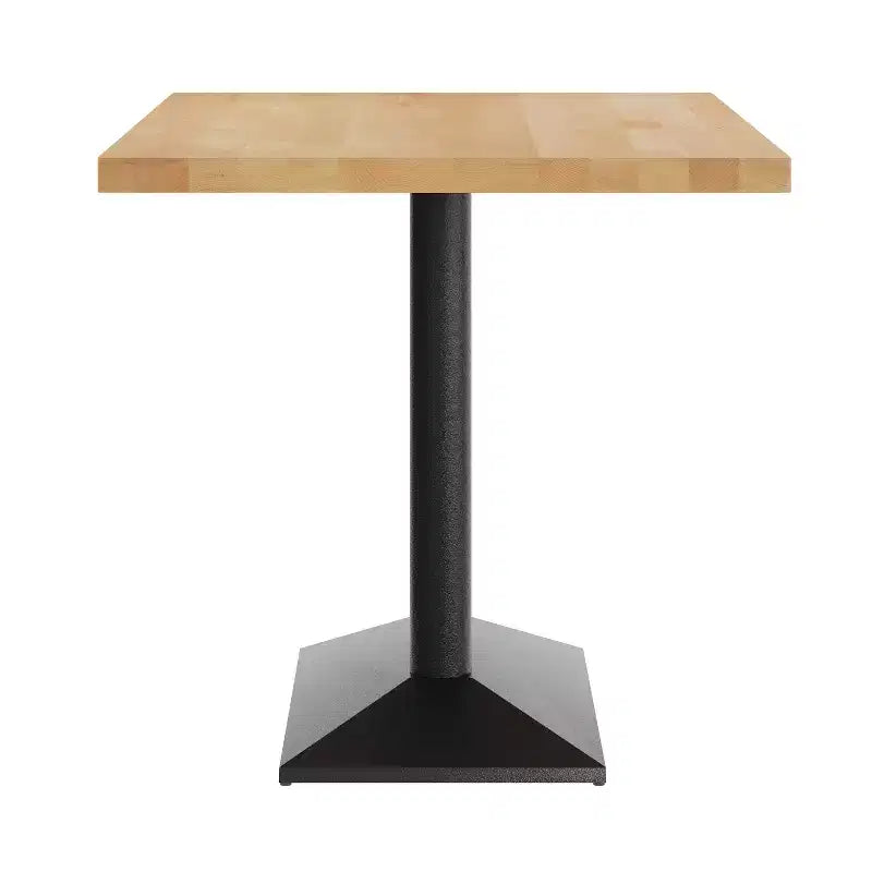 Rectangular Solid Wood Tabletop with Dual Column Dining Height Table Base