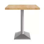 Rectangular Solid Wood Tabletop with Dual Column Dining Height Table Base