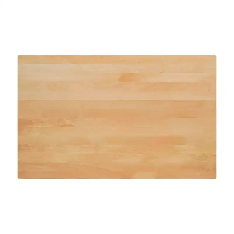 Rectangular Solid Wood Tabletop with Dual Column Dining Height Table Base