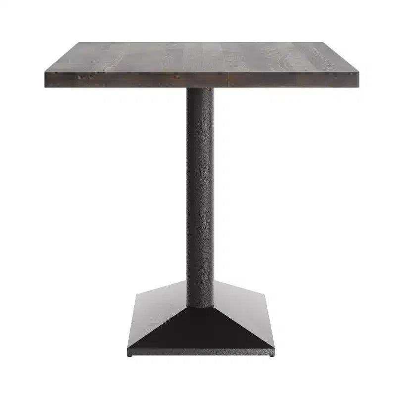 Rectangular Solid Wood Tabletop with Dual Column Dining Height Table Base