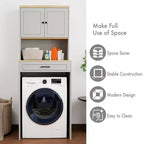 71.65''H Over-the-Washer Storage Cabinet with Adjustable Shelf, Drawer and 2 Doors