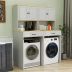 71.65''H Over-the-Washer Storage Cabinet with Adjustable Shelf, Drawer and 2 Doors