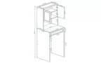 71.65''H Over-the-Washer Storage Cabinet with Adjustable Shelf, Drawer and 2 Doors