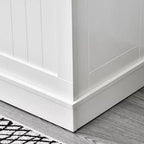 38-Inch Entryway Hall Tree with 5 Metal Hooks, Shoe Storage Cabinet and Top Door, Freestanding Coat Rack, Cream