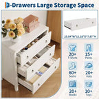 3-Drawer Dresser with Storage – Wood Chest of Drawers for Bedroom, Living Room, or Hallway