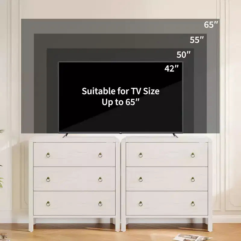 3-Drawer Dresser with Storage – Wood Chest of Drawers for Bedroom, Living Room, or Hallway