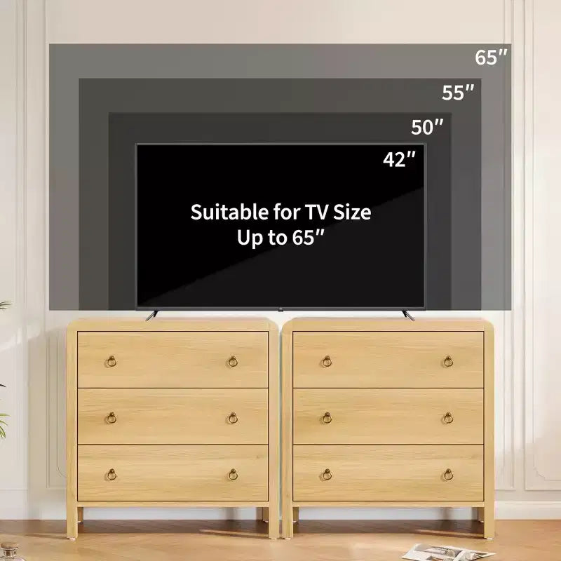 3-Drawer Dresser with Storage – Wood Chest of Drawers for Bedroom, Living Room, or Hallway