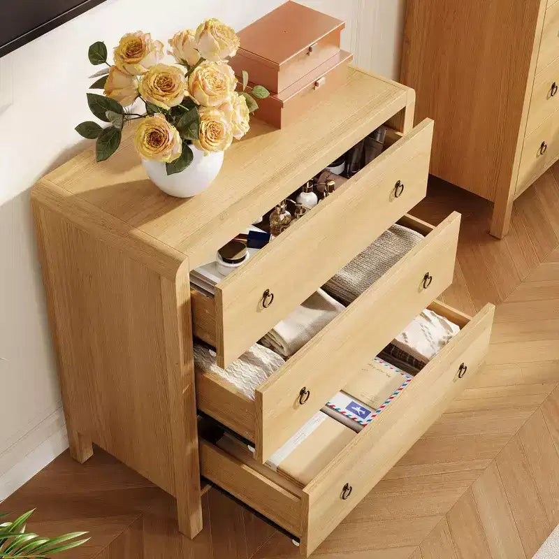3-Drawer Dresser with Storage – Wood Chest of Drawers for Bedroom, Living Room, or Hallway