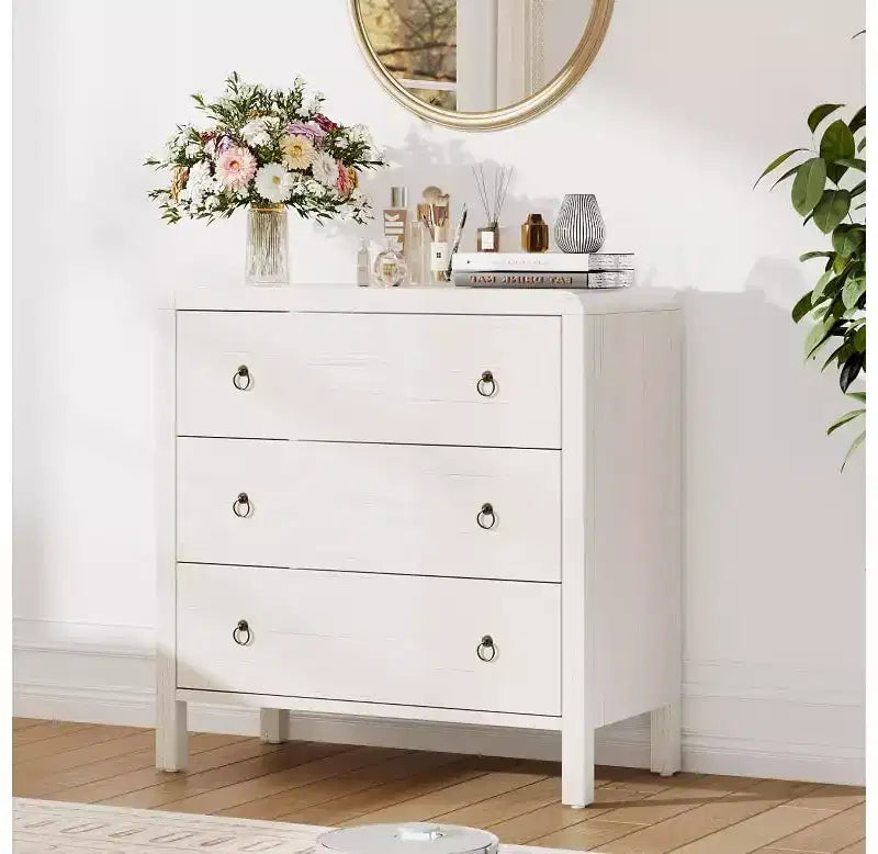3-Drawer Dresser with Storage – Wood Chest of Drawers for Bedroom, Living Room, or Hallway