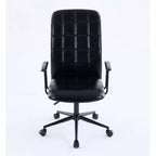 Antique PU Leather Office Chair with High Backrest and Wheels, Ergonomic Swivel Task Chair for Home Office and Living Room
