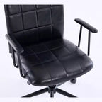 Antique PU Leather Office Chair with High Backrest and Wheels, Ergonomic Swivel Task Chair for Home Office and Living Room